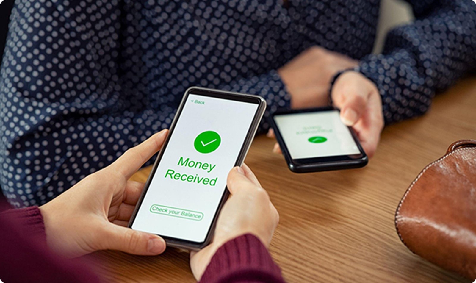 Money transfer received on mobile phone