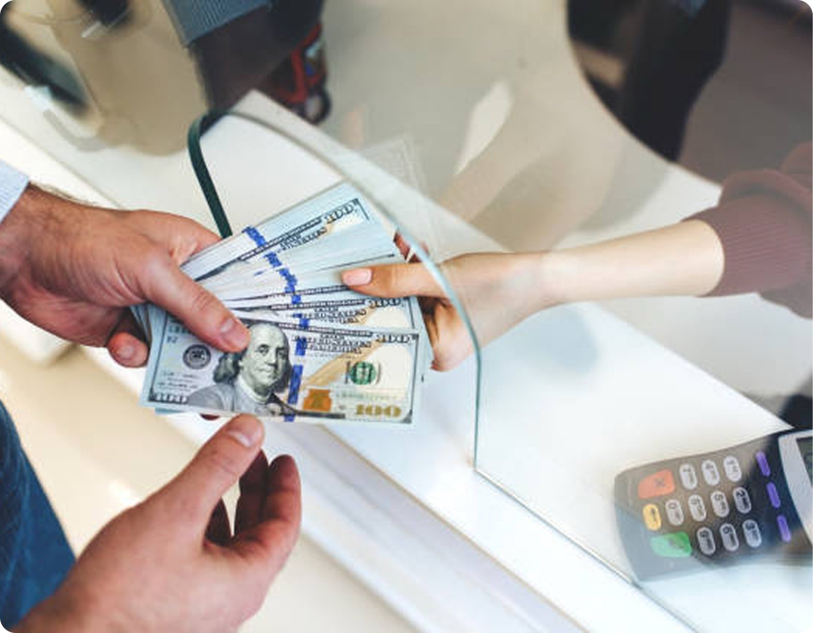 Outward money transfer at the counter